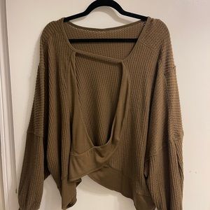 We the Free, Free People green open back sweater. Size Large.